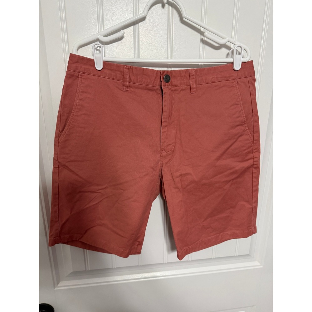 Bonobos Shorts Mens 34 Chino Salmon Pink Stretch 9 Inch Inseam EUC